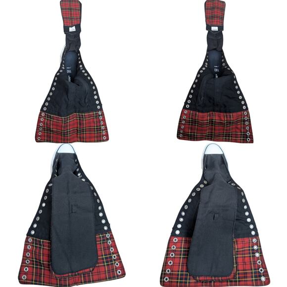 Converse RARE 2007 Japan All Star XXHI Knee High Black Red Plaid Foldover M5/W7 - Picture 8 of 16